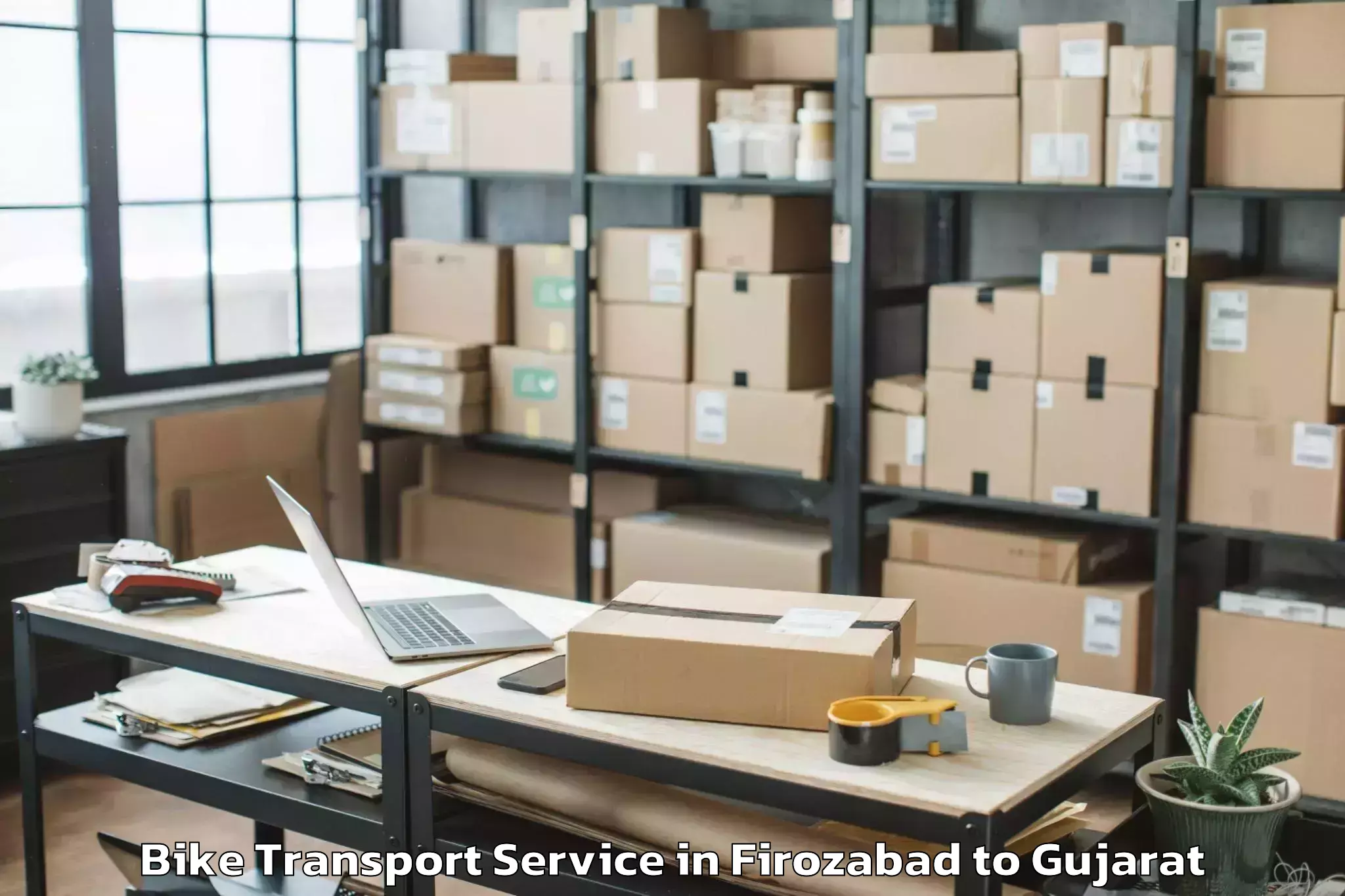 Quality Firozabad to Kandla Port Bike Transport